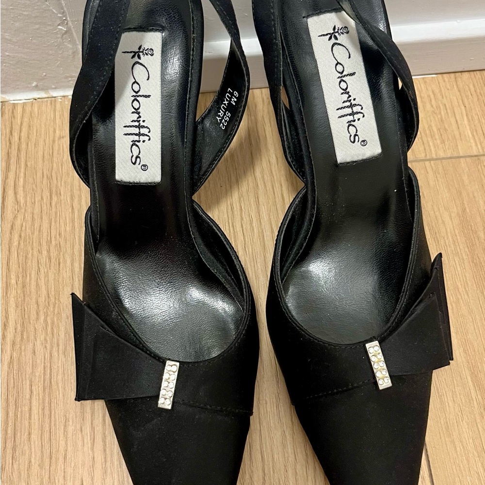 LIKE NEW! Black Women's vintage dress Shoes by Coloriffics with heel Sz 6